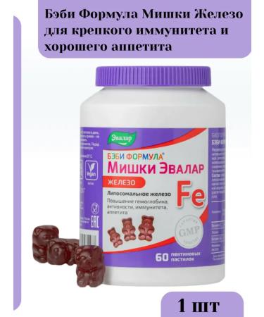 Evalar Baby Formula Mishka Iron 2.5 g for children 60 loafers