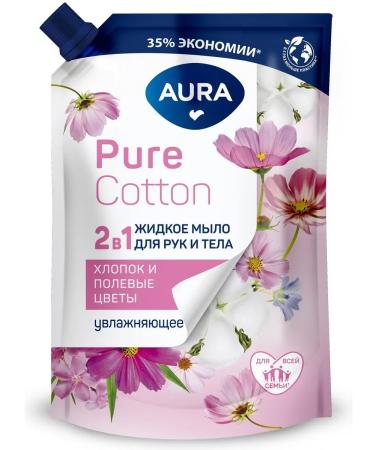 Aura Liquid soap Pure Cotton 2B1 moisturizing cotton 450 ml