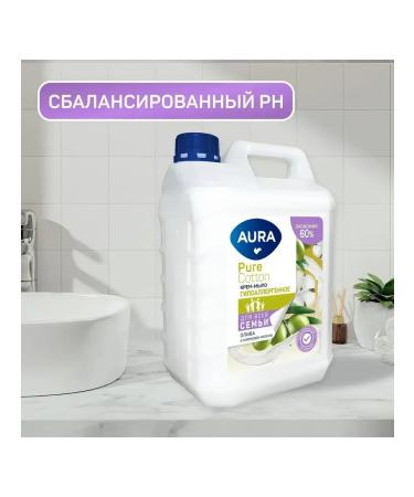 Aura Cream-soap Pure Cotton hypoallergenic olive 5 liters - Buy Online on GoSupps.com