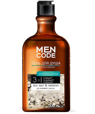 Men Code Anti-Pollulation 3 Gel in 1 for a shower for body and hair 300 ml