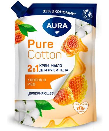 Aura Cream-soap Pure Cotton 2B1 moisturizing cotton 450 ml