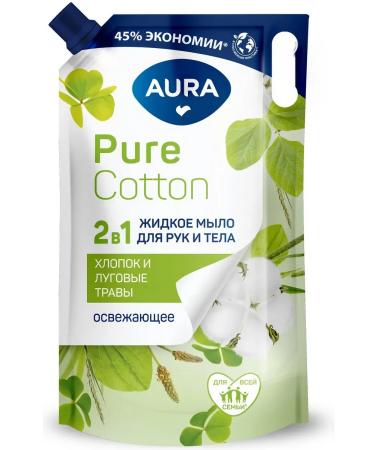 Aura Liquid soap Pure Cotton 2B1 refreshing cotton 850 ml