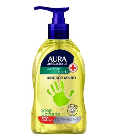 Aura Liquid soap Antibacterial Active Herb chamomile 300 ml - Buy Online on GoSupps.com