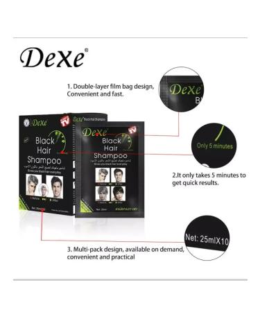 Dexe Shampoo hair dye and beard coloring gray hair 10*25ml - Buy Online on GoSupps.com