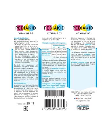 Pediakid Vitamine D3 200 UI Pediabrik vitamin D3 200 - Buy Online on GoSupps.com
