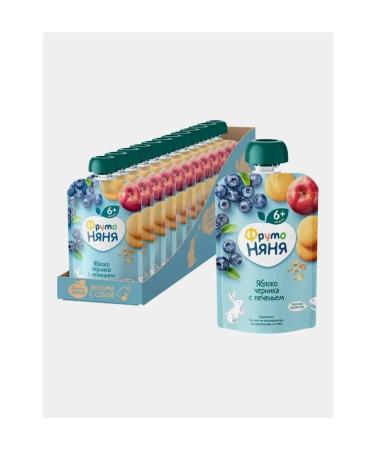 Frutonian's puree apple of blueberries and cookies with aronia of 90 g of UPA