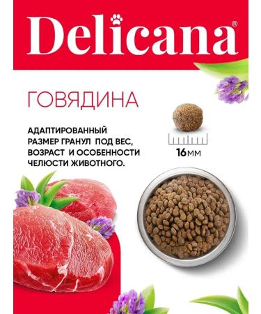 Delicana Dry food for dogs of medium breeds beef 2kg - Buy Online on GoSupps.com