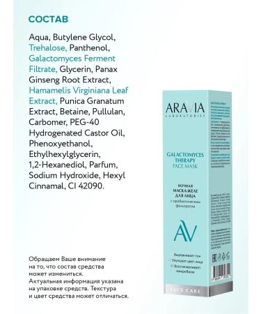 ARAVIA Laboratories Night Mask-Mask Facial Galactomyces Therapy 100 ml - Buy Online on GoSupps.com