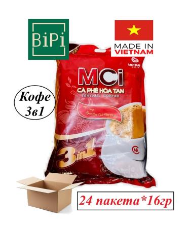 Me Trang Vietnamese soluble coffee MCI 3V1 (Me Chang) 24 package*16g