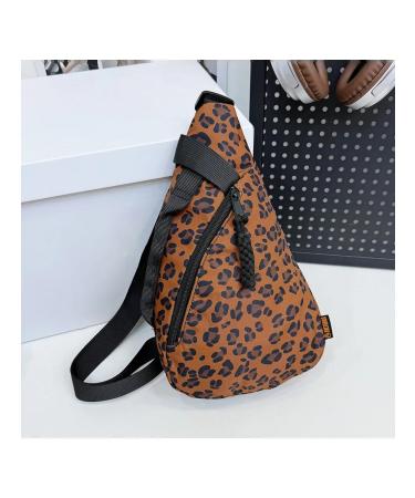 Women's bag on the shoulder with a leopard print casual coffee