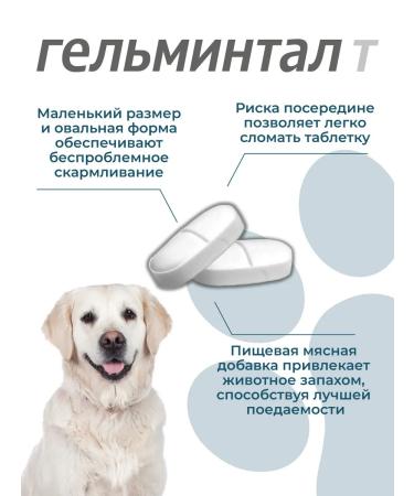 Helmintal tablets for dogs more than 10 kg 2 tablet E304 - Buy Online on GoSupps.com