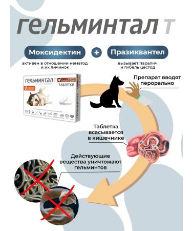 Helmintal tablets for dogs more than 10 kg 2 tablet E304 - Buy Online on GoSupps.com