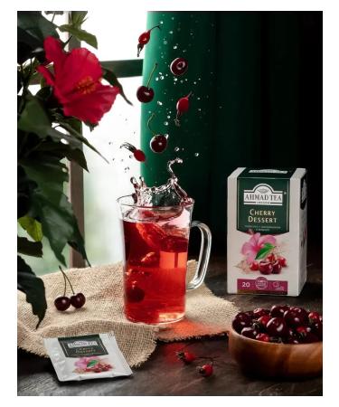 Ahmad Tea Tea with cherry rosehips and hibiscus (2g x 20pcs) 40g - Buy Online on GoSupps.com