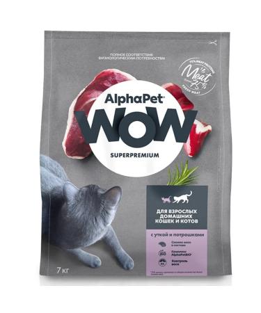 AlphaPet WoW for home cats with duck and giblets 7kg - Buy Online on GoSupps.com