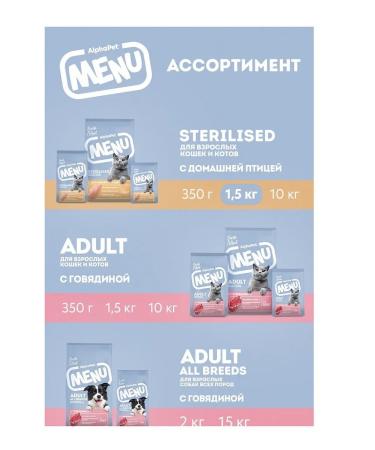AlphaPet Menu food sterilized cats with poultry 1.5 kg - Buy Online on GoSupps.com
