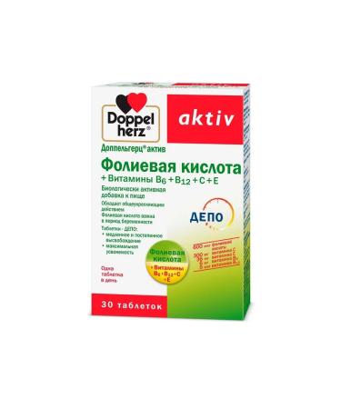 Doppelherz Folic acid+vitamins B6+B12+C+E 1134 mg 30pc -1 units
