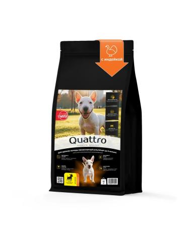 Quattro Feed for puppies is a miniature bull terrier with a turkey 12 kg