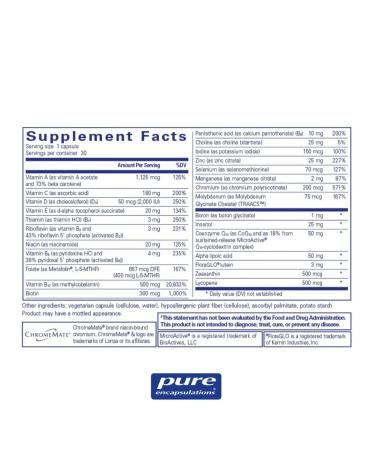 Pure Encapsulations Multivitamins O.N.E 30 capsules - Buy Online on GoSupps.com