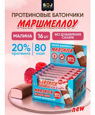 SOJ Protein Batonchiki Marshmallow with raspberry 16 pcs Marshik