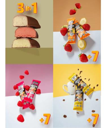 MuscleCharge Protein Bars Assorted Cappuccino + Raspberry + Banana-Strawberry - Buy Online on GoSupps.com