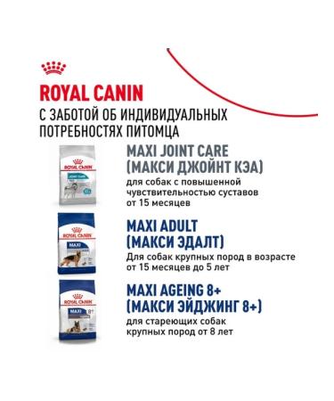 ROYAL CANIN Dry food Maxi Adult for dogs of large rocks 5+ 4 kg - Buy Online on GoSupps.com