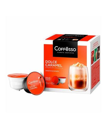 Coffee in Coffesso capsules "Dolce Caramel" for Dolce coffee machines - Buy Online on GoSupps.com