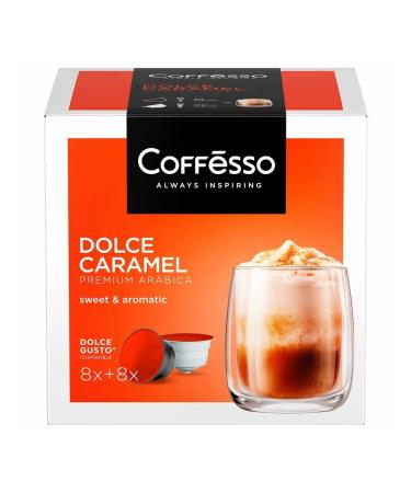 Coffee in Coffesso capsules "Dolce Caramel" for Dolce coffee machines - Buy Online on GoSupps.com
