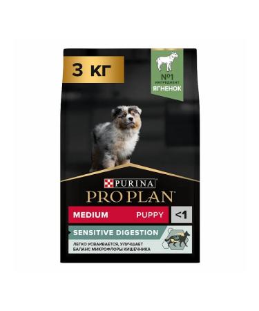 PRO PLAN Feed for puppy medium rocks sensitive gastrointestinal tract lamb 3kg - Buy Online on GoSupps.com