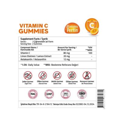 Validus Vitamin C + Astaxantin vegan pastops on Pectin 60 pcs - Buy Online on GoSupps.com