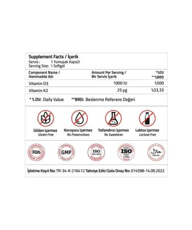 Validus Vitamin D3 1000MO + K2 180 capsules - Buy Online on GoSupps.com