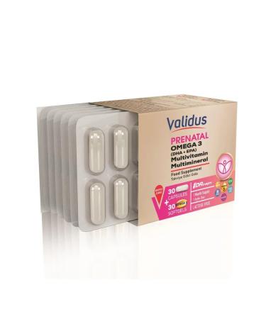 Validus Prenatal complex + omega-3 dha 350 mg and EPA 70 mg 60pcs