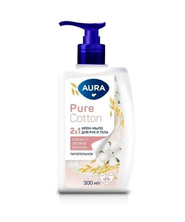 Aura Cream-soiled 2V1 for hands and body. Cotton and oatmeal 300ml