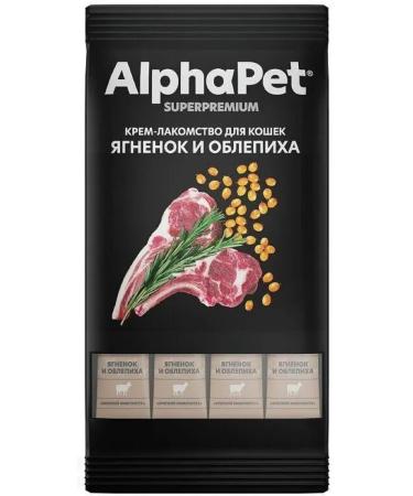 AlphaPet Cream-stall for cats with lamb and sea buckthorn 4*12p 5pcs - Buy Online on GoSupps.com