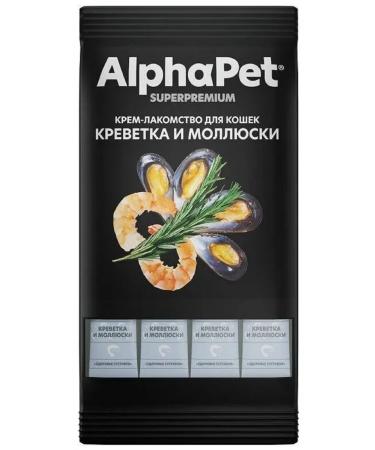 AlphaPet Cream-stall of cats with shrimp and mollusks 4*12g 3pcs - Buy Online on GoSupps.com