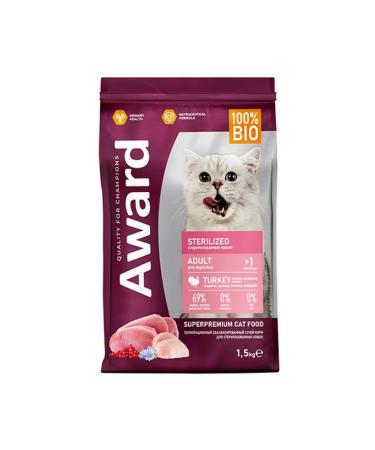 AWARD Dry food for sterilized cats with turkey 1.5 kg
