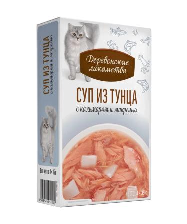 Country delicacies Tunets cat soup with squid and mackerel 4pc x35 g