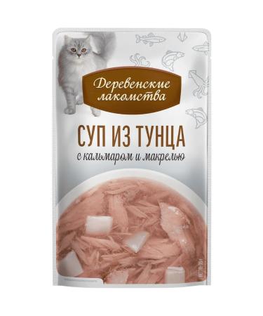 Country delicacies Tunets cat soup with squid and mackerel 4pc x35 g - Buy Online on GoSupps.com