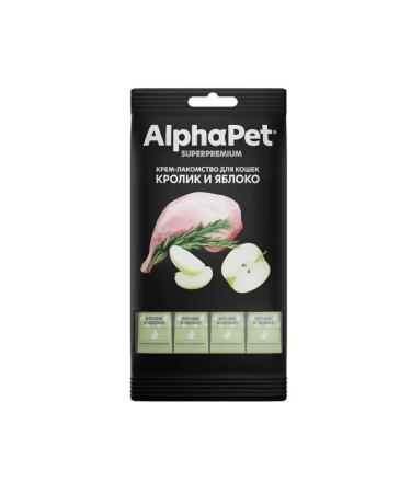 AlphaPet Cream-stall for cats with rabbit and apple 4*12g 5pcs - Buy Online on GoSupps.com