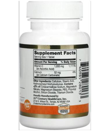 21st Century C 1000 Mg 60 Tablets (vitamin C) - Buy Online on GoSupps.com