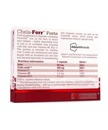 Olimp Sport Nutrition Chela-Ferr Forte 30 Caps - Buy Online on GoSupps.com