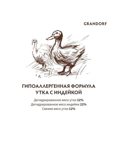 Grandorf GR DOG feed for dogs medium large duck with turkey 10 kg - Buy Online on GoSupps.com