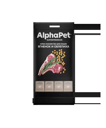 AlphaPet Cream-stall for cats lamb and sea buckthorn (4pcs x 12g) - Buy Online on GoSupps.com