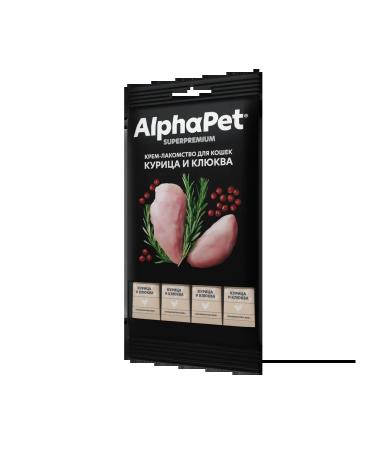 AlphaPet Cream-stall for cats chicken and cranberries (4pcs x 12g) - Buy Online on GoSupps.com