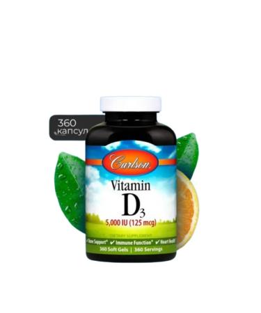 Carlson Labs USA Vitamin D3 5O0O 360 capsules