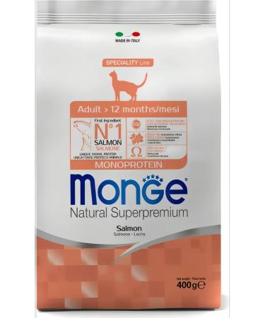 MONGE Cat monoprotein adult (salmon) for cats 400 g - Buy Online on GoSupps.com