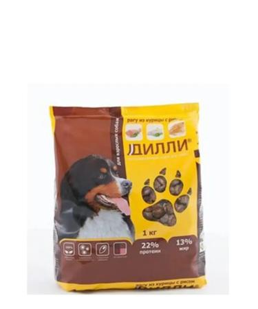 DILLY Dry food for dogs of chicken stew with rice 1 kg