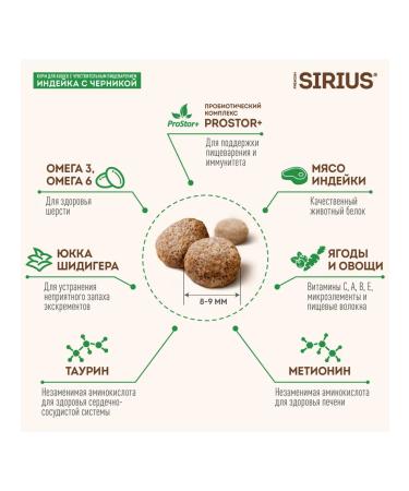 SIRIUS Feed for cats with feelings. Passing turkey and blueberries 1.5kg - Buy Online on GoSupps.com