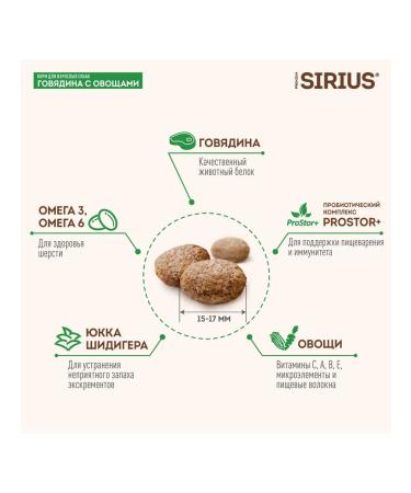 SIRIUS Dry food for dogs beef with vegetables 2 kg - Buy Online on GoSupps.com