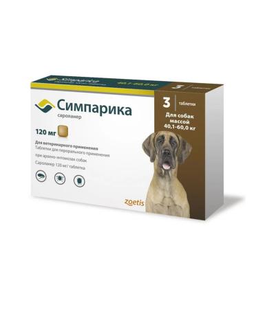 Zoetis 120 mg from fleas and ticks for dogs (from 40 to 60 kg) - Buy Online on GoSupps.com