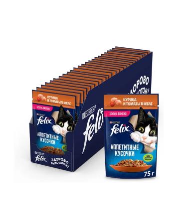 FELIX Spider for cats with chicken and tomatoes in jelly 75g x 26pcs